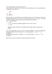 Als voorbeeld nemen we het nitraat-ion (NO3 -)