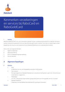 Kenmerken verzekeringen en services bij RaboCard en