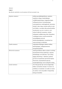 1  Tabel 2 Specificatie onderdelen van de anamnese bij