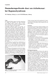 Dunnedarmperforatie door een trichobezoar: het Rapunzelsyndroom
