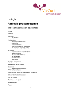 Radicale prostatectomie - totale verwijdering van de prostaat