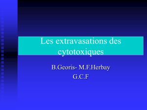 Les extravasations des cytotoxiques