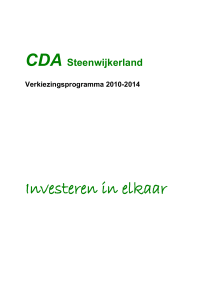 CDA Steenwijkerland Investeren in elkaar VP 2010