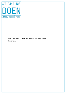 STRATEGISCH COMMUNICATIEPLAN 2014 - 2017