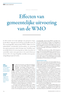 Effecten van gemeentelijke uitvoering van de WMO