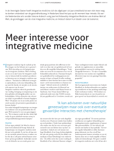Meer interesse voor integrative medicine