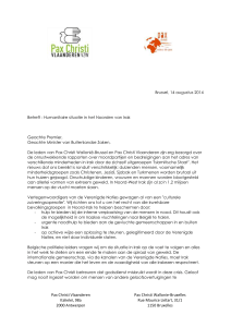 Brussel, 14 augustus 2014 Betreft : Humanitaire situatie in het