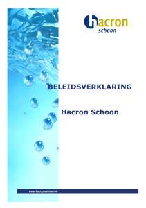 BELEIDSVERKLARING Hacron Schoon