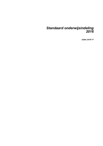 Standaard Onderwijsindeling 2016