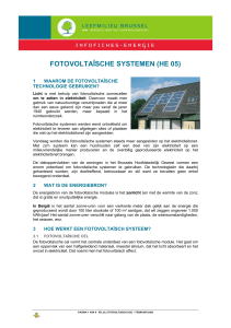 Fotovoltaïsche systemen - Environnement.Brussels