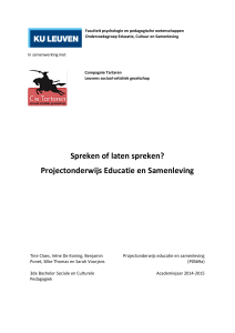 Spreken of laten spreken? Projectonderwijs Educatie en Samenleving