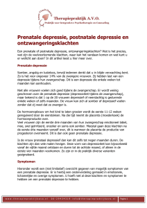 Prenatale depressie, postnatale depressie en ontzwangeringsklachten