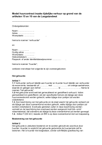 Modelcontract tijdelijke verhuur