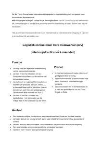 Logistiek en Customer Care medewerker (m/v)