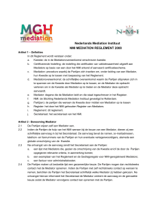 NMI Mediation Regelement - Mediation Groep Holland