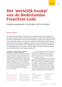 Het `wettelijk haakje` van de Nederlandse Franchise Code