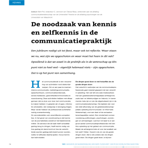 De noodzaak van kennis en zelfkennis in de communicatiepraktijk