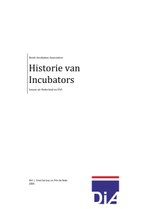 Historie van Incubators - DIA - Dutch Incubation Association