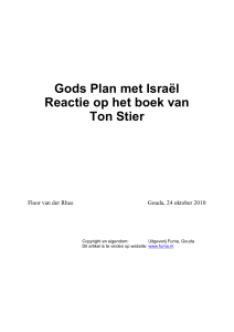 Gods Plan met Israël Reactie op het boek van Ton