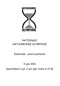 NATIONALE NATUURKUNDE OLYMPIADE Eindronde