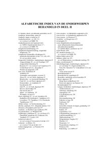 alfabetische index van de onderwerpen behandeld in deel ii