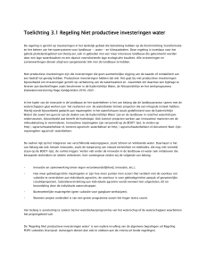 Toelichting 3.1 Niet productieve investeringen water