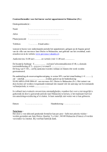 Contractformulier voor het huren van het appartement in Malaucène