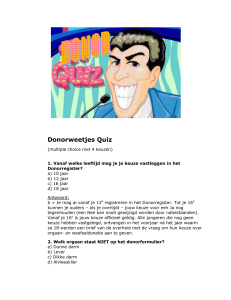 Donorweetjes Quiz - Nederlandse Transplantatie Stichting