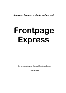 Frontpage Express voor beginners