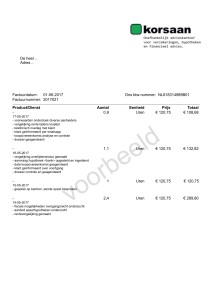 Product/Dienst Aantal Eenheid Prijs Totaal 0,9 Uren € 120,75 € 108