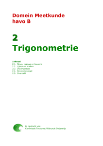 Trigonometrie - Leergang Wiskunde