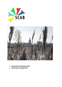 Overzicht activiteiten 2015 • Financieel verslag 2015