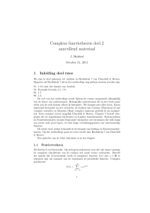 Complexe functietheorie deel 2 aanvullend materiaal