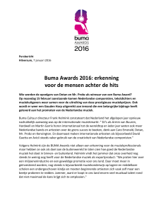 Buma Awards 2016: erkenning voor de mensen achter de hits
