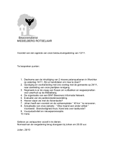 Voorstel van een agenda BW Middelberg 12 11 2015
