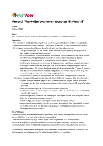 Protocol “Werkwijze overnemen recepten MijnVoer.nl”