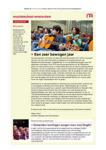 Een zeer bewogen jaar - Muziekschool Amsterdam