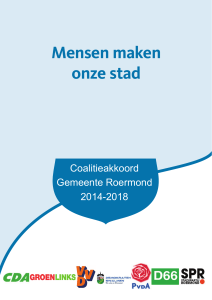 Mensen maken onze stad: Coalitieakkoord gemeente Roermond