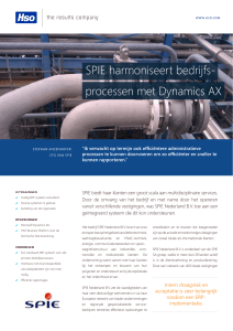 SPIE harmoniseert bedrijfs- processen met Dynamics AX