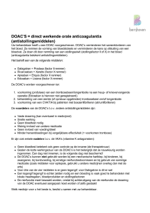 DOAC`S = direct werkende orale anticoagulantia