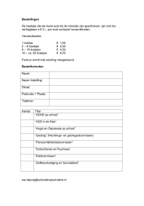 Bestellingen - School en Psychiatrie