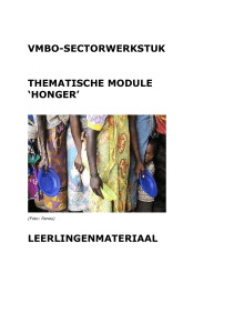 vmbo-sectorwerkstuk thematische module `honger` leerlingenmateriaal