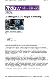 Avatars god Eywa: religie in wording?