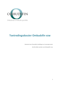 Procedurereglement van Ombudsfin VZW