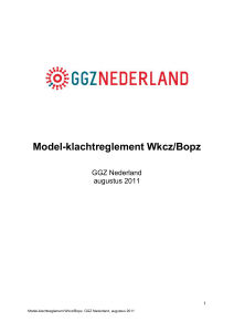 Modelklachtreglement WKCZ Bopz GGZ Nederland