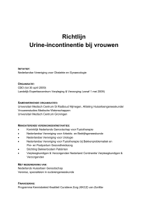 Richtlijn Urine-incontinentie bij vrouwen