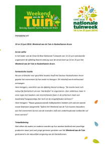 PB Noord Limburg: Weekend van de Tuin 14 en15 juni
