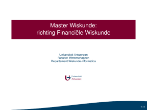 Master Wiskunde: richting Financiële Wiskunde
