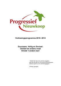 Verkiezingsprogramma Progressief Nieuwkoop voor 2010 tot 2014