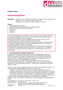 Vitaminesuppletie - Diëtisten Nierziekten Nederland